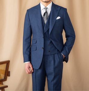 Costume <span class=keywords><strong>homme</strong></span> slim <span class=keywords><strong>de</strong></span> haute qualité, costume d'affaires 3 pièces, couleur unie, deux boutons, double fentes, revers en pointe, ensemble <span class=keywords><strong>de</strong></span> costume pour <span class=keywords><strong>homme</strong></span> - Product Image 1