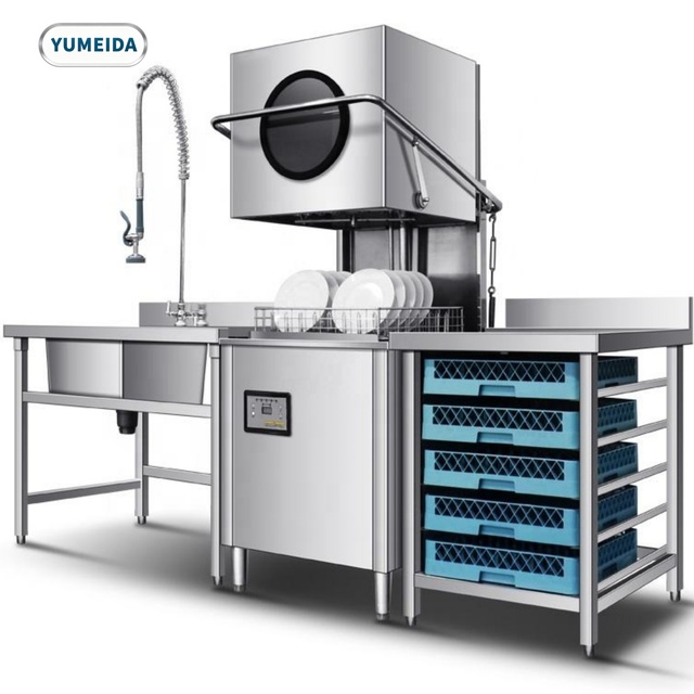 Industrial Grade Dishwasher Commercial Stainless Steel Glass Washer Machine With Rapid Cycle for Food Factory Canteen Kitchen