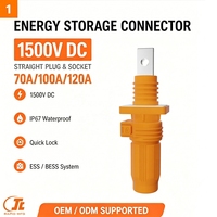 Connecteur de stockage d'énergie en cuivre IP67 1500V DC 70A-120A, prise de borne de batterie haute tension pour systèmes de cabinet ESS solaires