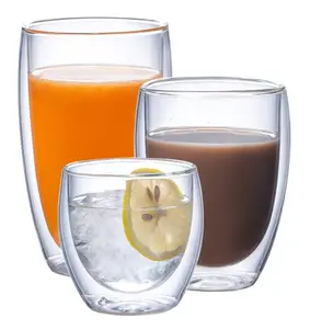 wholesale and factory direct selling double wall glass mug double wall glass cup used for coffee and tea