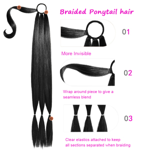 Meistgesuchte 32 Zoll Lange 130g Glatte Synthetische Haarverlängerung Jumbo Wrap-Around Pferdeschwanz-Extension für Frauen - Product Image 2