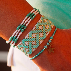 Bracelet artisanal en perles Miyuki, source de bonheur - Product Image 1