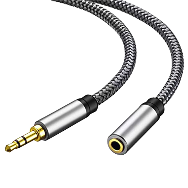 High Nylon Braided Audio Cables 1.5m Coaxial Stereo Aux DC 3.5mm Gold Plated for Microphone Car Speaker Earphones Home Factory