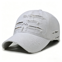 Nouvel Arrivage Casquette Dad Hat Personnalisée à Effet Usé et Déchiré pour la Mode Estivale Décontractée, Casquette de Sport Vintage Tendance Personnalisée pour le Hip Hop