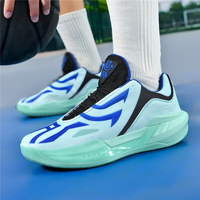 Nouvelle conception de chaussures de basket-ball de luxe pour hommes, à lacets, avec empeigne en mesh, semelle intermédiaire en TPU EVA, antidérapantes, tendance et confortables