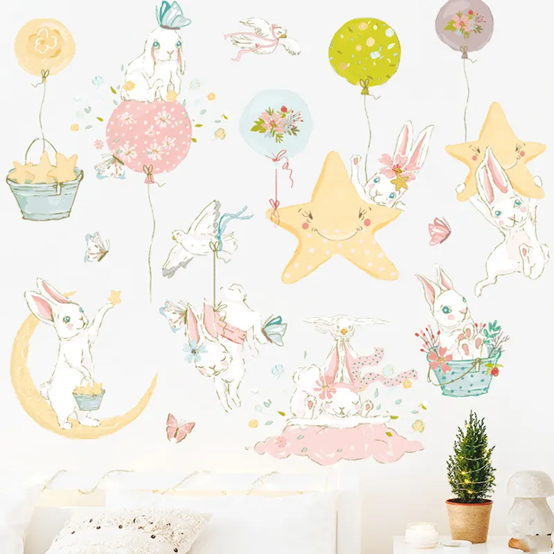 Removable kids stickers for room walls pvc nursery wall stickers