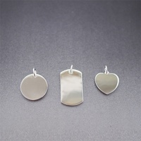 Pendentif personnalisé en argent sterling 925 avec étiquette de chien bijoux en gros imprimable vierge pour la gravure de logo