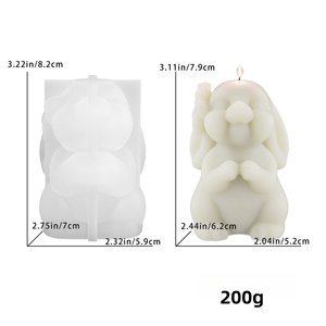 DIY <b>Easter</b> Upward-Looking Rabbit Scented Candle Silicone Mold, Candle Plaster <b>Ornament</b> Mold, Soap Mold - Product Image 6