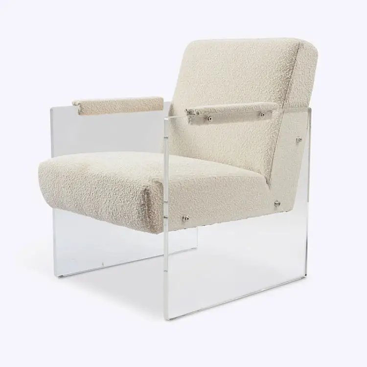 JAYI कस्टम Lucite फर्नीचर एक्रिलिक कुर्सियों स्वागत खाने की तरफ स्पष्ट कुर्सियों
