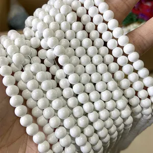 6mm glass beads manufacturers jewelry accessory glass beads white beads for jewelry making