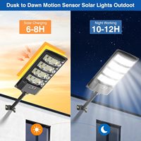 Lampe solaire de rue à luminosité réglable 600W ABS, projecteur IP66, alimentation par télécommande, éclairage LED extérieur pour routes