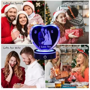 Honor của pha lê 3D khắc laser ảnh pha lê Tim Cube cho đám cưới của khách Takeaway quà lưu niệm với LED cơ sở - Product Image 5