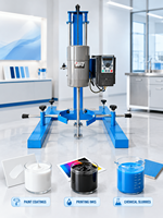 Disperseur de laboratoire haute vitesse 2L pour mélange chimique, machine de dispersion par cisaillement verticale avec broyeur