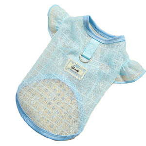 Pet Mesh Vest Lace Flutter Sleeve Top <b>For</b> Dogs <b>Cats</b> Ultra Lightweight Breathable Summer <b>Clothes</b> Pink Blue - Product Image 5