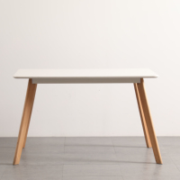 Table de salle à manger moderne en bois massif blanc et MDF pour 4 personnes, prix d'usine en gros pour la maison et la restauration