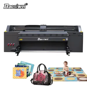Baosiwei 2023 4-head i3200 mixed solvent press eco 1.9m uv large banner printer Factory direct leather printing