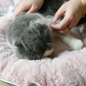 Lit-caverne pour animaux de compagnie en <span class=keywords><strong>peluche</strong></span> amovible et lavable pour chats et petits chiens, nid douillet d'hiver pour animaux de compagnie d'intérieur - Product Image 3