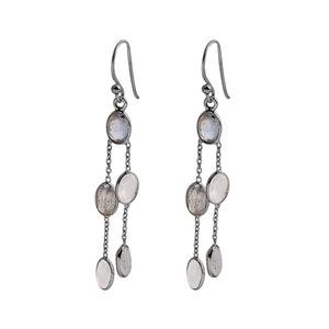 Boucles d'oreilles pendantes en pierre de lune en forme d'arc-en-ciel, lot de 10 paires, tendance, plaqué or, argent Sterling - Product Image 2
