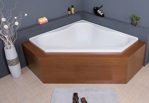 Fabrieks-Gecertificeerde 1300Mm Acryl Drop-In Badkuip Moderne Driehoekige Draagbare <span class=keywords><strong>Hot</strong></span> <span class=keywords><strong>Tub</strong></span> Beste Prijs/Kwaliteit Voor Hotels Weken - Product Image 2