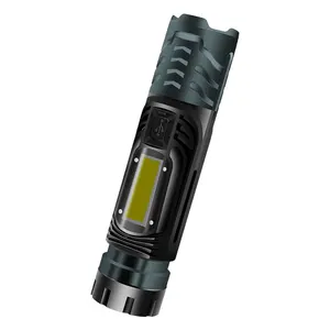 P70+COB side light strong light super bright aluminum alloy charging bank zoom high power P99 flashlight