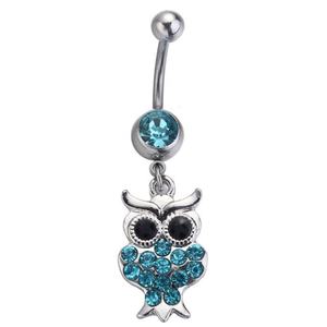 Surgical Steel Piercing <strong>Jewelry</strong> <strong>Owl</strong> Shaped Belly Rings Colorful Crystal Dangling Belly Button Piercing Gift <strong>Jewelry</strong> - Product Image 4