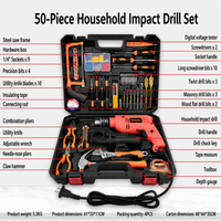 Ensemble d'outils de quincaillerie, boîte à outils d'entretien pour électriciens, kit combiné multifonctionnel avec perceuse électrique pour cadeau d'entreprise