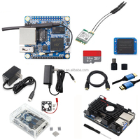 Orange Pi Zero Zero2 1G SDRAM No eMMC Carte SD Adaptateur d'alimentation Ventilateur Carte unique Boîtier d'ordinateur Dissipateur thermique Écran tactile 1GB