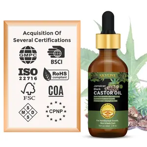 Brand New 60ml Organic Jamaican Black Castor Oil 100% Puro Frio Pressionado Óleos De Massagem Para óleo de mamona orgânico Com venda Quente