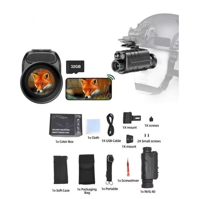 Digital Night Vision Goggles Monocular for Adults, Helmet Mounted HD Night Vision Scope with Photo and Video Shooting