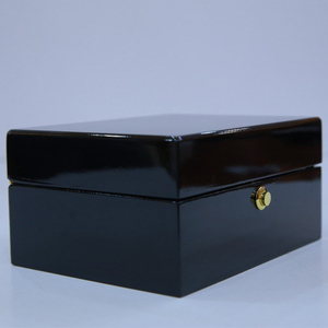 Luxury Presentation Case <b>Black</b> Wooden Watch <b>Box</b> Leather Lined Watch Case Gift Packaging Display Storage <b>Box</b> Custom Logo - Product Image 5