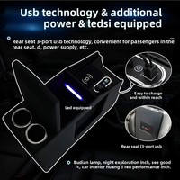 Boîte de rangement pour console Nissan NV200 - Modèle taomu-box - Bois et simili cuir - Interface USB LED - Rangement facile