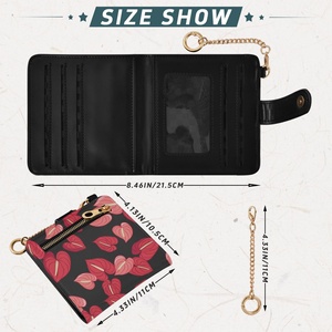 New Arrival Stylish Aloha Summer Hawaii Red Anthurium Flower Custom <b>Small</b> Delicate Cute <b>Wallet</b> <b>Small</b> Card Holder Purse for Women - Product Image 3
