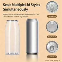 Scelleuse de canettes semi-automatique non rotative avec support de tasse à levage automatique pour canettes en plastique PET et canettes de boissons en aluminium