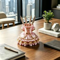Porte-crayons en forme de robe de princesse imprimé en 3D, organisateur de pinceaux de maquillage haut de gamme, pièce décorative, modèle fabriqué en Chine, modèle Bt-008
