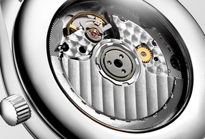 Elegante Reloj de Cuarzo Redondo de Acero Inoxidable para Hombre con Correa de Cuero Genuino, Visualización de Fecha, Esfera de 39 mm, Cristal de Zafiro Longinesing - Product Image 5