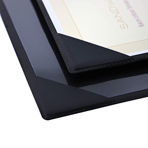 Biểu Tượng Tùy Chỉnh Da Sang Trọng A4 Khách Sạn Nhà Hàng Rượu Vang Thanh Thực Phẩm Màu Đen Cuốn Sách Menu Bao Gồm Chủ Với <span class=keywords><strong>PVC</strong></span> Góc - Product Image 5