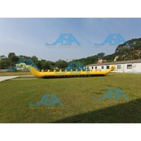 Bateau flottant gonflable jaune de 14 motocyclistes, Ski nautique, Tube banane remorquable