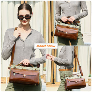 Borse Vintage in Vera Pelle Conciata al Vegetale per Donne, Borsa a Mano di Alta Gamma, Mini Borsa Medico di Lusso - Product Image 6