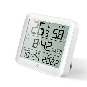 metal wall clock with thermometer plus hygrometer meter pet house digital thermometer reptile wifi thermometer hygrometer wi-fi