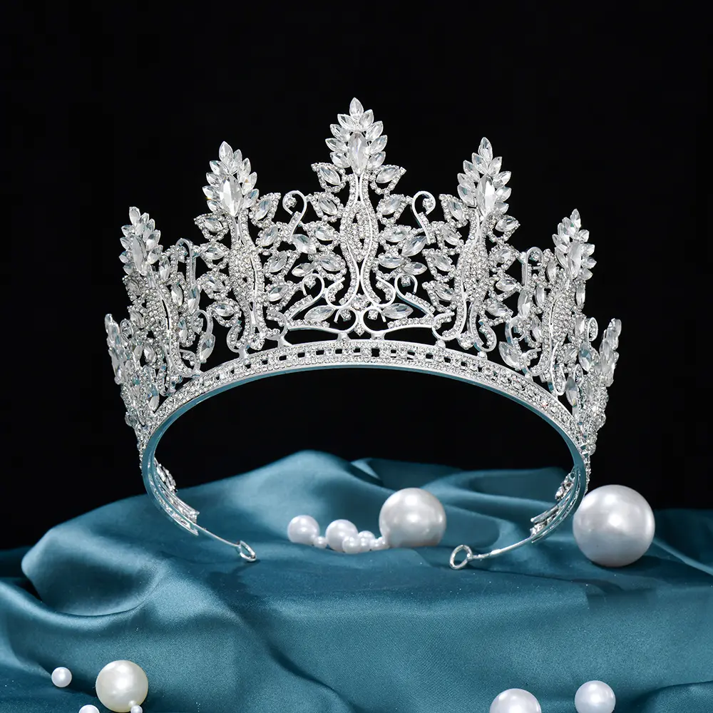 Neue große farbige Kristall Schönheits wettbewerb Königin Kronen Braut Hochzeit Tiara