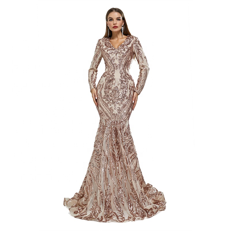 Manufacturer Pregnant Women's Long Sleeve Flared Evening Dress Factory  Black Girls Sexy V Neck Rose Gold Prom Gown| Alibaba.com