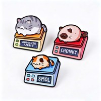 Pin Enamel Kucing Lucu Bentuk Timbangan, Bros Meme Hewan Imut, Pin Kerah Badge, Aksesoris Hadiah Tas Ransel, Pin Logam Grosir