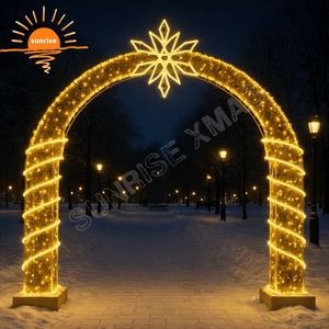 Arche lumineuse LED extérieure de haute qualité pour la décoration commerciale des fêtes, idéale pour les projets de parcs, de rues et d'espaces publics, motif de Noël personnalisé - Product Image 2