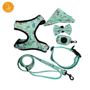 ペット製品の印刷ペットの犬の首輪とリーシュハーネスセットペットの首輪の鎖 - Product Image 1