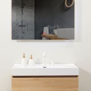Meuble-lavabo de salle de bain moderne de qualité garantie, le plus vendu, avec comptoir en pierre de quartz et lavabo en céramique résistant à l'eau - Product Image 1