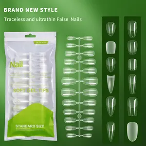 MCL Clear Tapered Press On Nails No C Curve Long Coffin Stiletto Nail Tip 100PCs Nails Tip