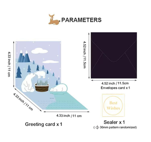 थोक 3 डी पॉप अप पशु ग्रीटिंग कार्ड थोक कस्टम हस्तनिर्मित जन्मदिन कार्ड प्यारा कार्टून कार्टून - Product Image 2