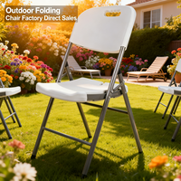 Chaise pliante portable en plastique blanc moulé par soufflage pour sièges intérieurs