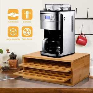 Organisateur de tiroir de rangement pour dosettes de café <span class=keywords><strong>Nespresso</strong></span> en bambou, capacité 70 dosettes, pour cuisine - Product Image 3