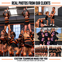 Seragam Latihan Cheerleading Warna Ungu Kustom dengan Pita Belakang, Bertabur Rhinestone, Tulisan Menarik, Set Latihan Varsity